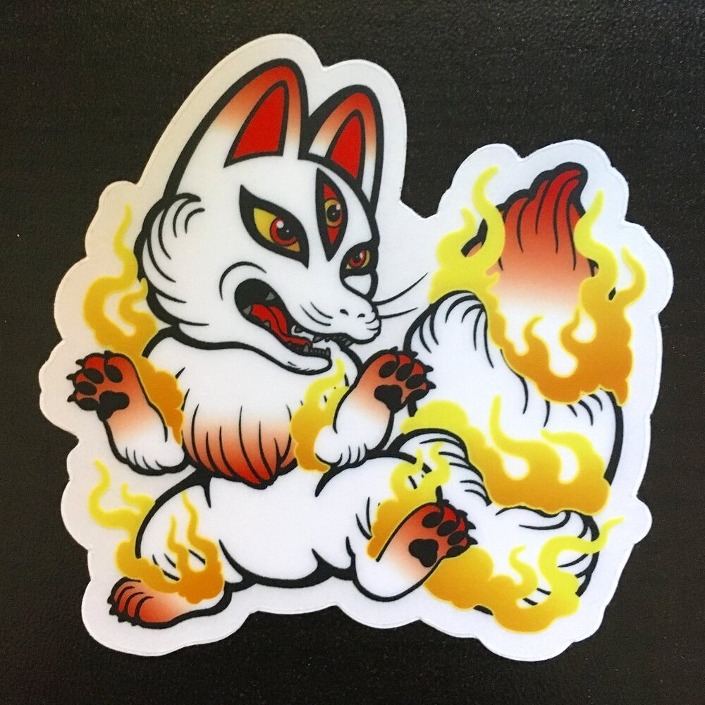 4/$25 Retro Kitsune Sticker